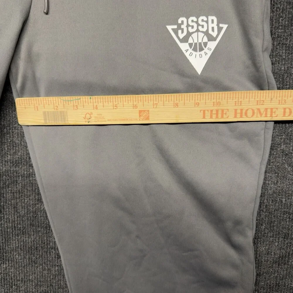 Adidas 3SSB 3-Stripes Select Basketball Player Issue Sweatpants Gray Men's XL